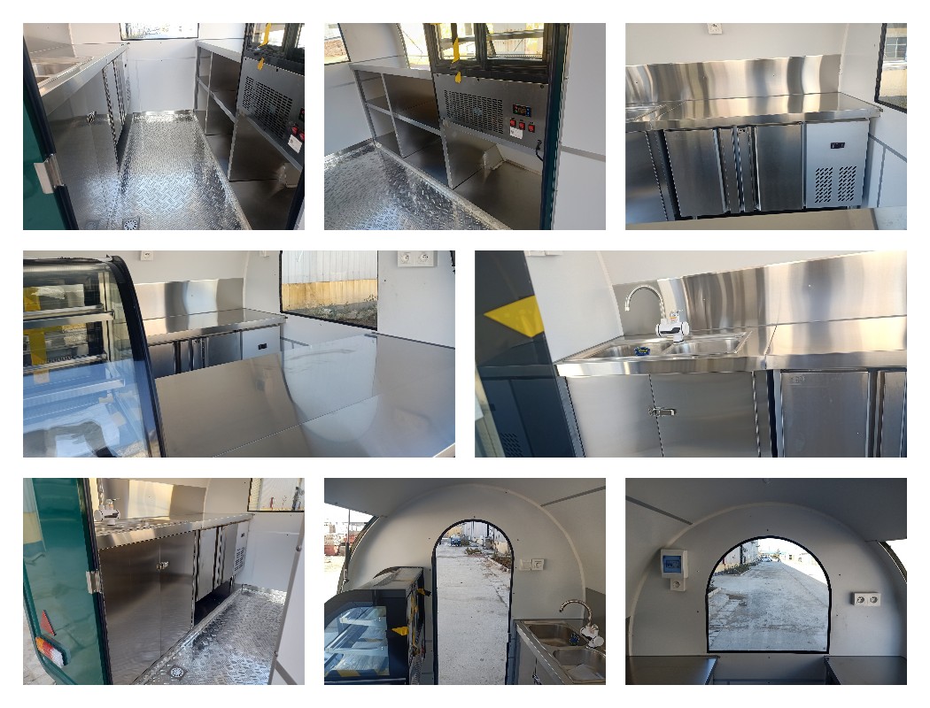 mobile bakery trailer with commercial kitchen equipment